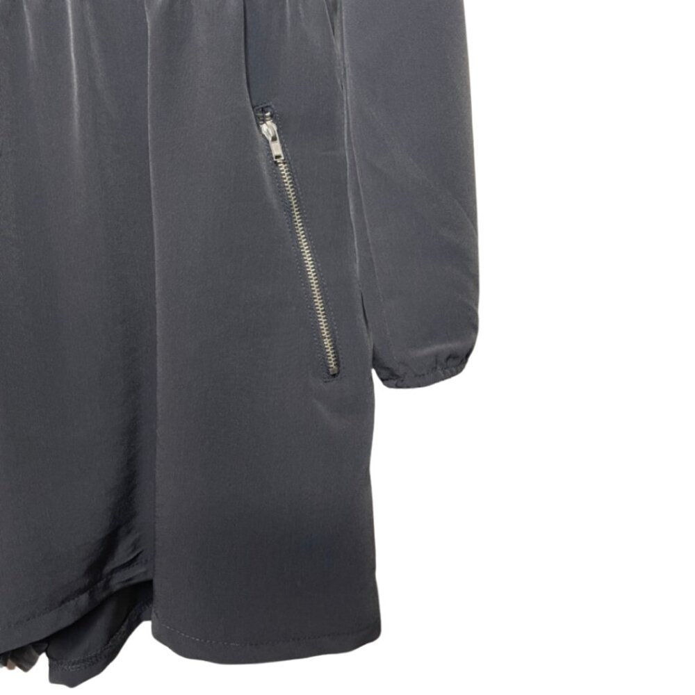 ONE CLOTHING | Women's Charcoal Grey Long Sleeve Zipper Detail Romper | Size L - Picture 4 of 12